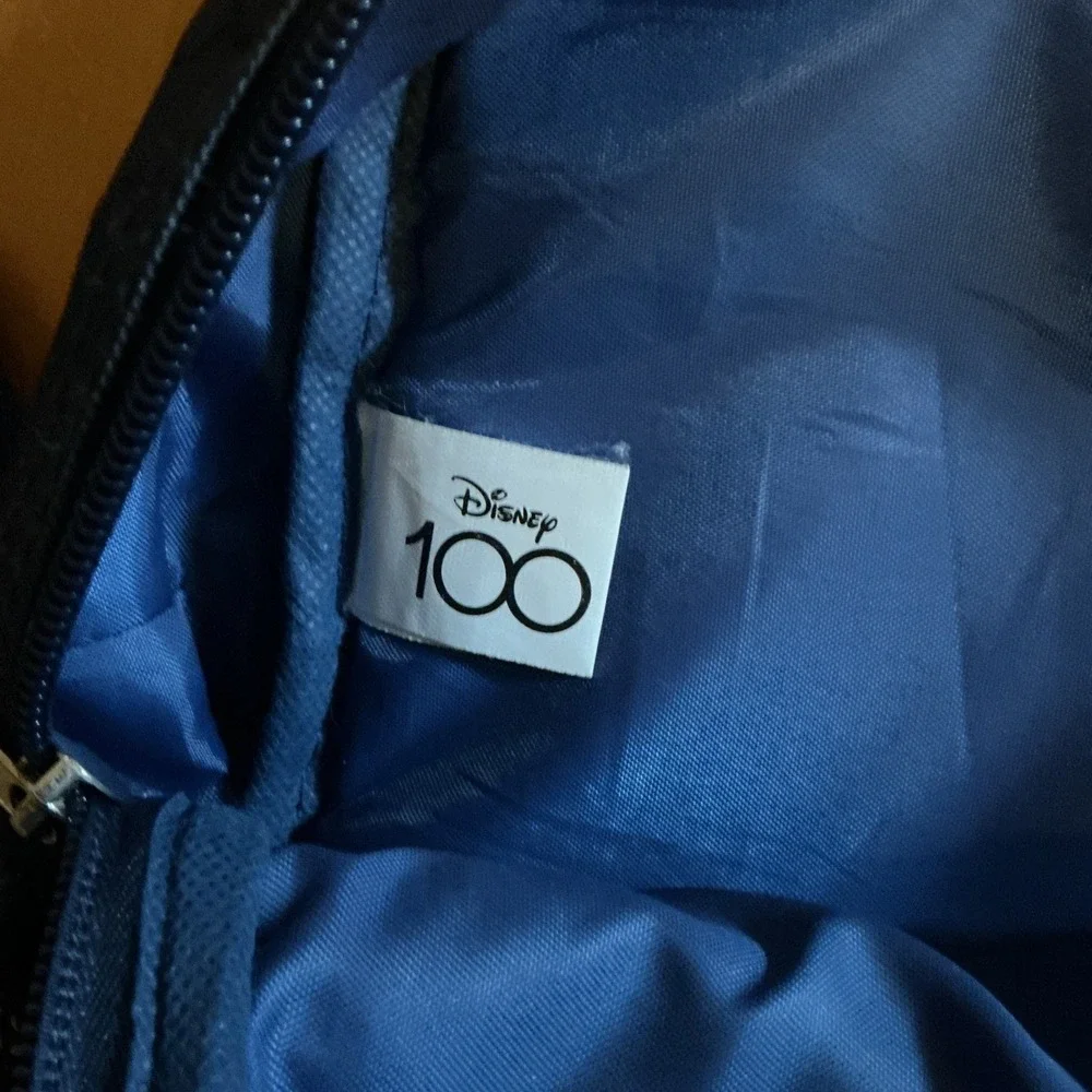 Disney 100th‎ Anniversary ful Blue Mickey Mouse Backpack Sketch Design EUC 04